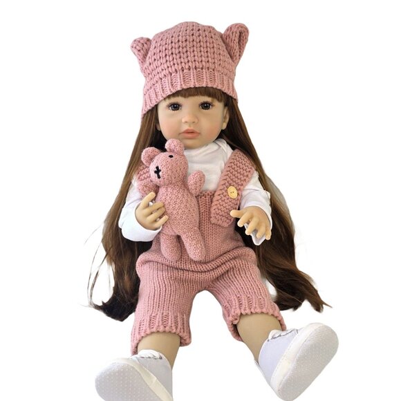 55 cm Babylistic Soft Silicone Vinyl Talking Reborn Doll very realistic hair eye - Picture 1 of 9